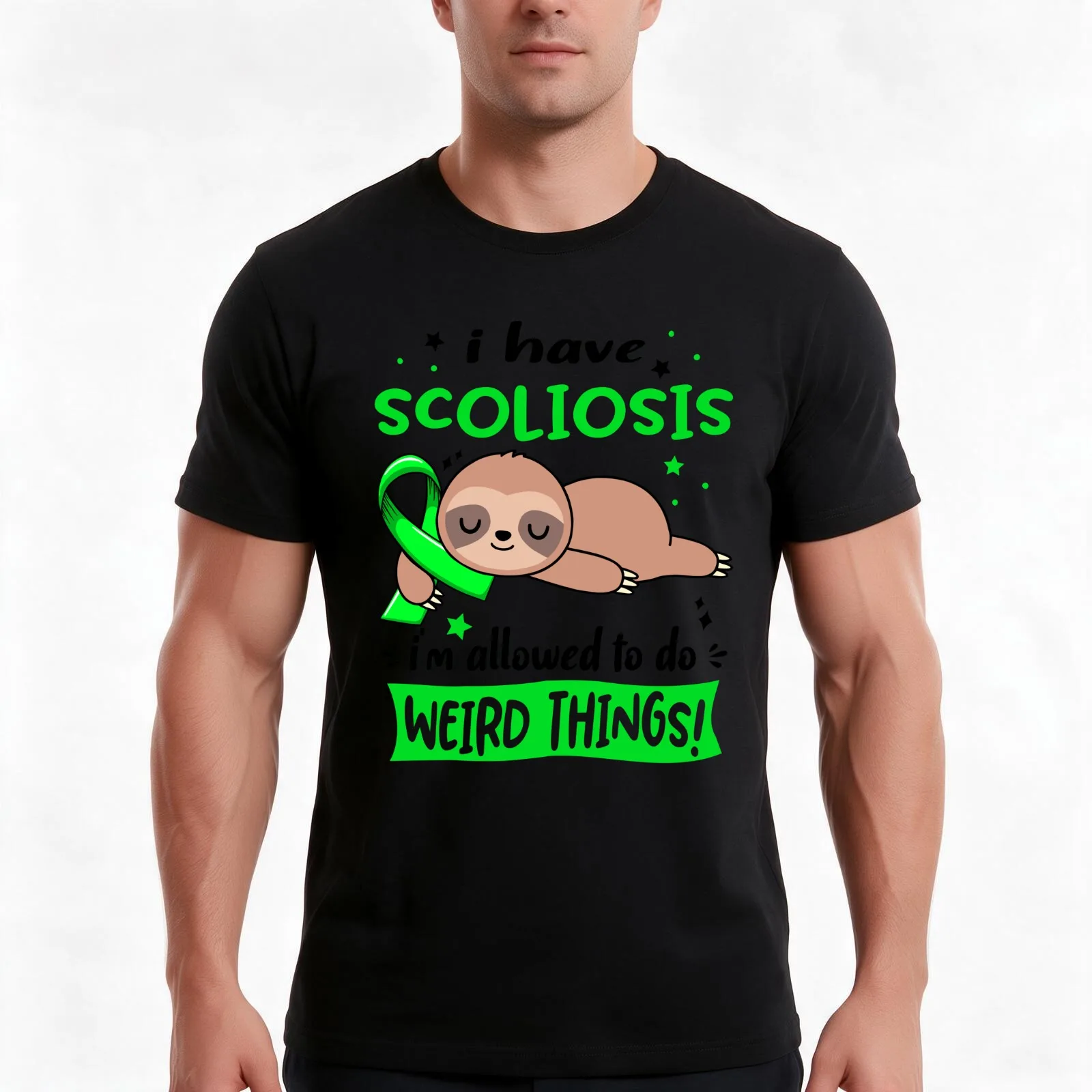Scoliosis Awareness Funny I have Scoliosis i'm allowed to do Weird Things! T-Shirt, Summer Casual Cotton Tee, Unisex Men Women