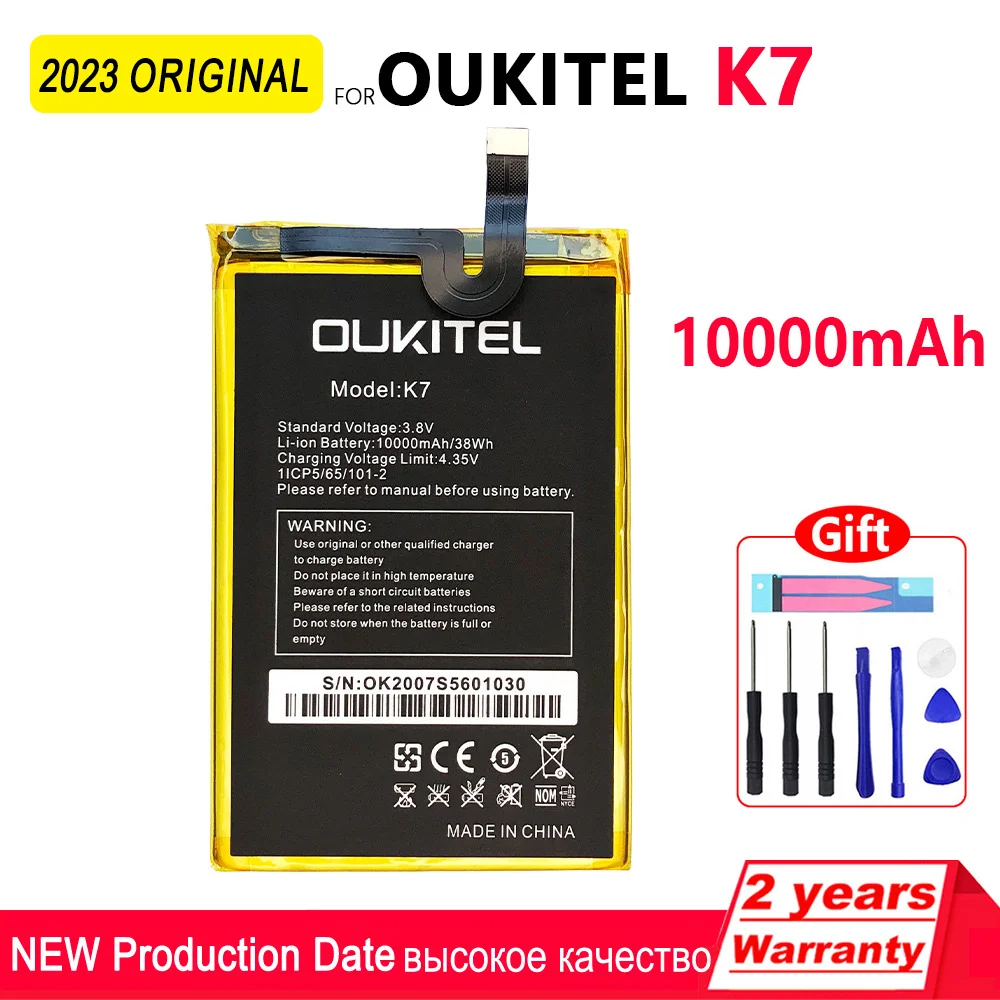 Original For Oukitel S73 WP5/K3 Plus/K6/K7/K10/K5000/K6000/K10000/K10000 Max/K10000 Pro/U16 U18 WP2 U20 Plus Replacement Battery