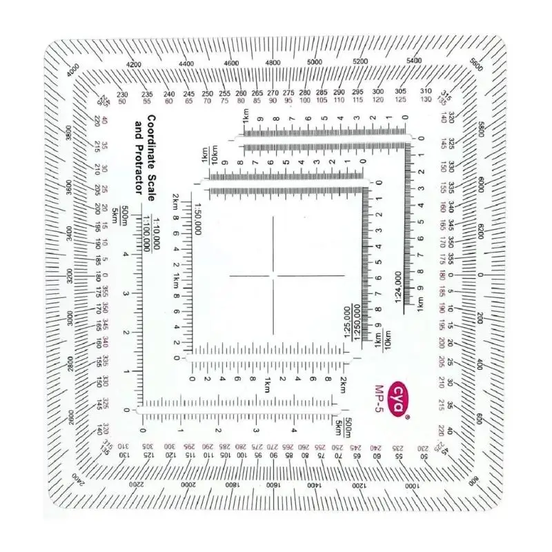 Upgraded Military Style MGRS/UTM Coordinate Grids Reader and Protractors Coordinate Scale for Camping