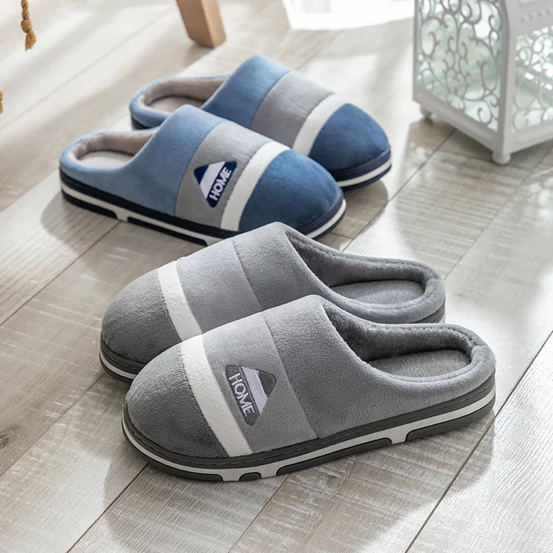Men's Winter Slippers - Thick Plush Indoor House Shoes, Warm Fleece-Lined Home Slides with Soft Sole for Cold Weather