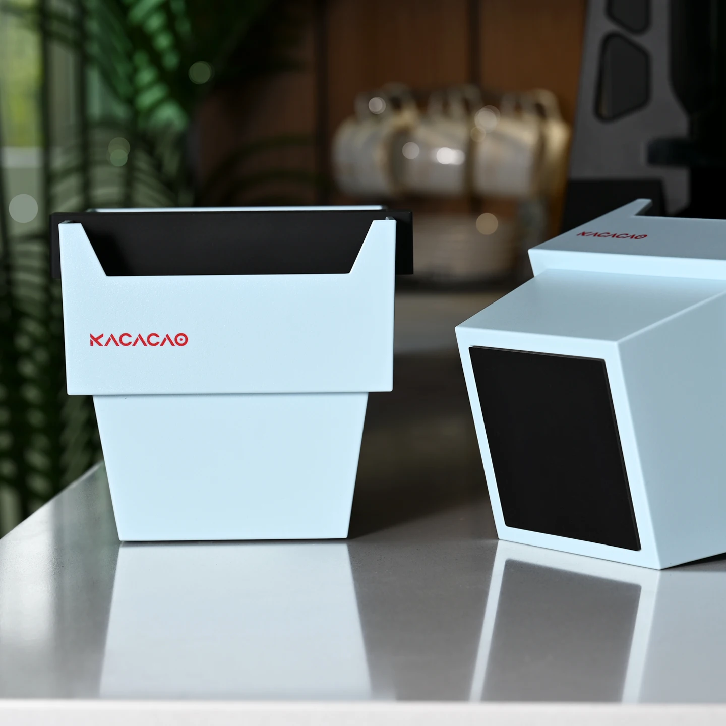 KATOMOKOEPOCA KACACAO 1.2L Trapezoid Coffee Knock Box Anti-slip Pads Knock Box