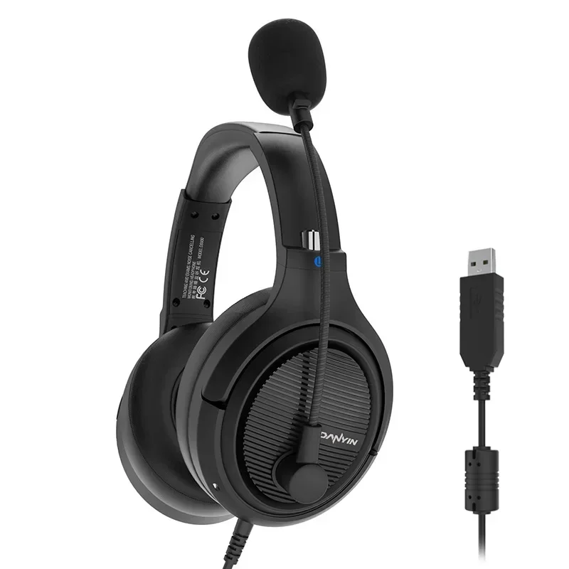 

Man-machine dialogue test headset USB interface built-in sound card headsets active noise reduction headsets free drive