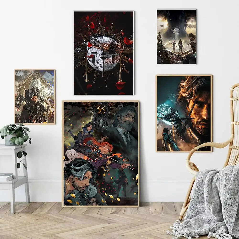 GAME C-Clair Obscur Expedition 33 Anime Poster Wall Art For Home Bar Cafe Movie Theater Decor DIY Vintage Print For Un