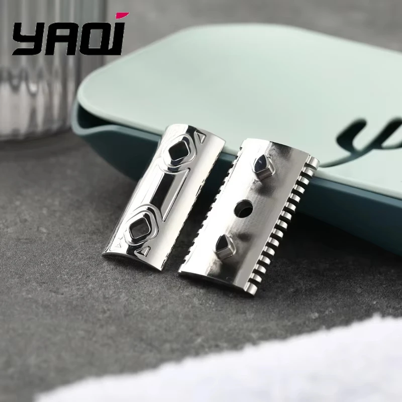 

YAQI Harlequin безопасная бритвенная головка для мужчин, высококачественная нержавеющая сталь 316, полированная бритва с лезвием 0,90 мм (39 г)