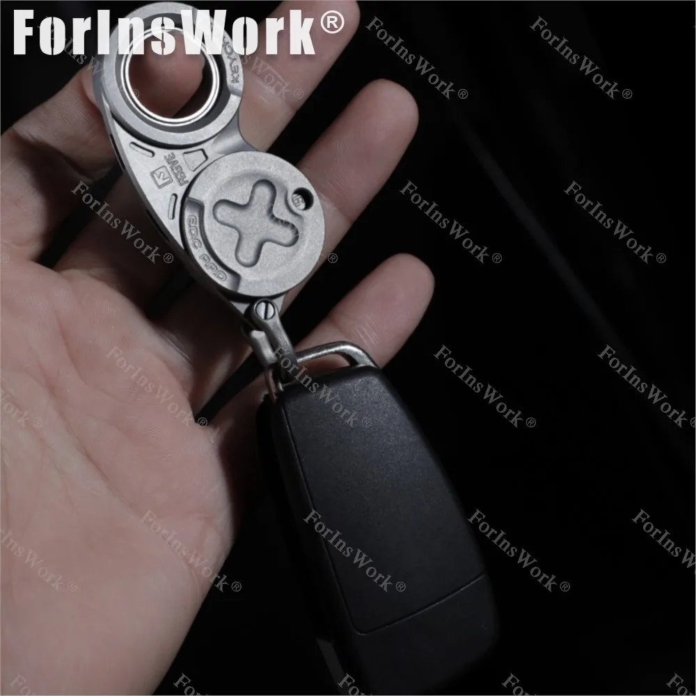 FEGVE gafas de tiempo 2025 nuevo llavero de aleación de titanio anillo de dedo de descompresión multifunción giratorio EDC llavero de coche regalo