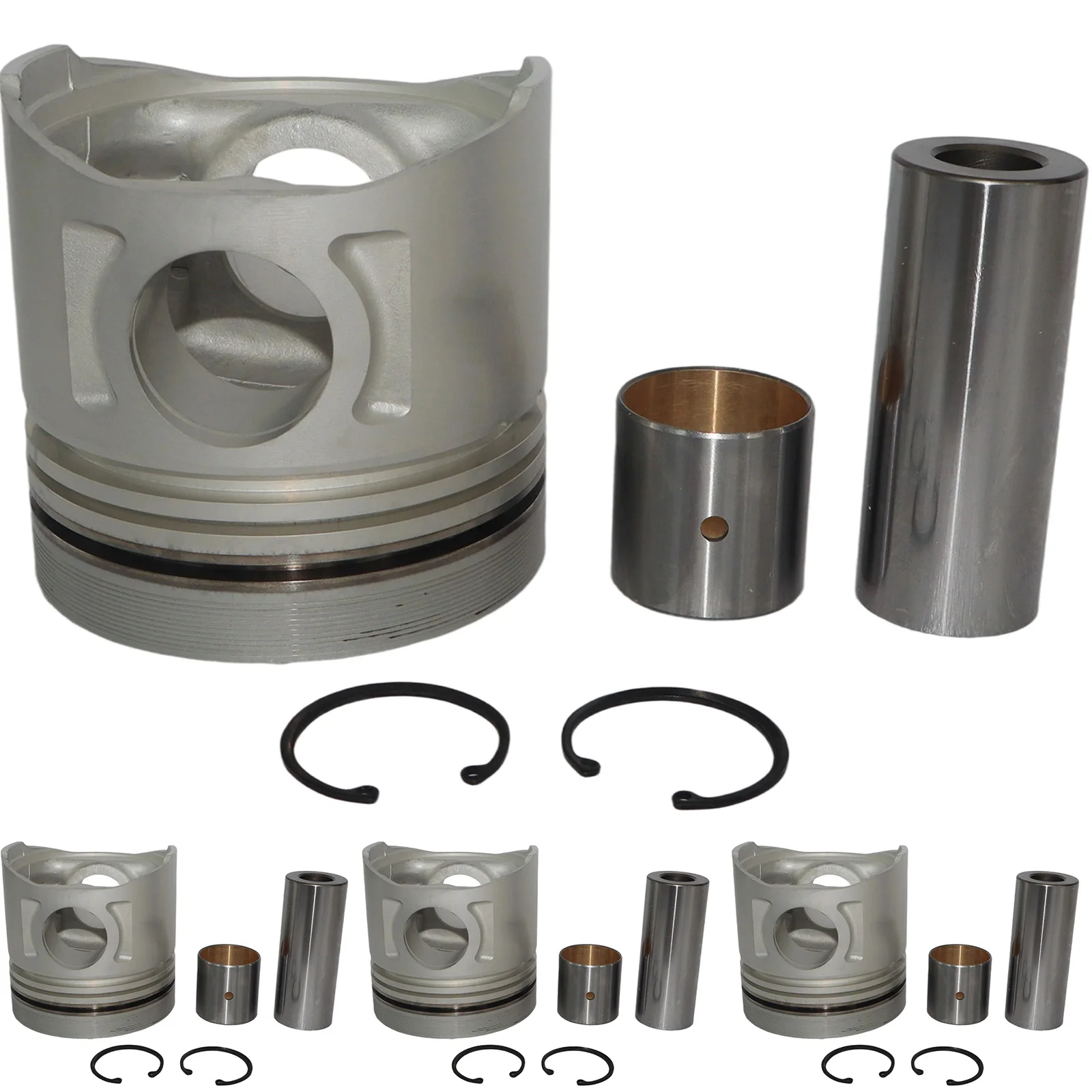 4PCS Piston with Pin STD 98mm Fits for Isuzu 4BD1 4BD1T 3.9L Hitachi Excavator ISUZU NPR NQR