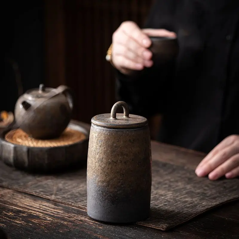 Modern Gilt Ceramic Tea Caddy Kitchen Seal Moisture-proof Storage Bottle Coffee Bean Tea Caddy Storage Container Home Decoration