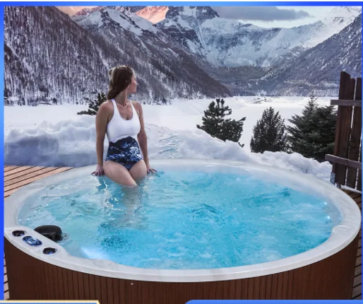 Round hot tub acrylic material jet massage party spa tub