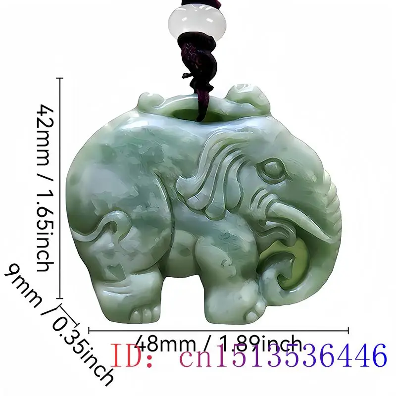 Green Natural Real Jade Elephant Pendant Necklace Gemstones Designer Charm Gifts for Women Men Carved Jewelry Amulet Gift Stone