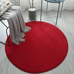 Nordic Style Round Carpet Living Room Coffee Table Children's Room Cute Solid Color Rug Computer Chair Hanging Basket Soft Mat