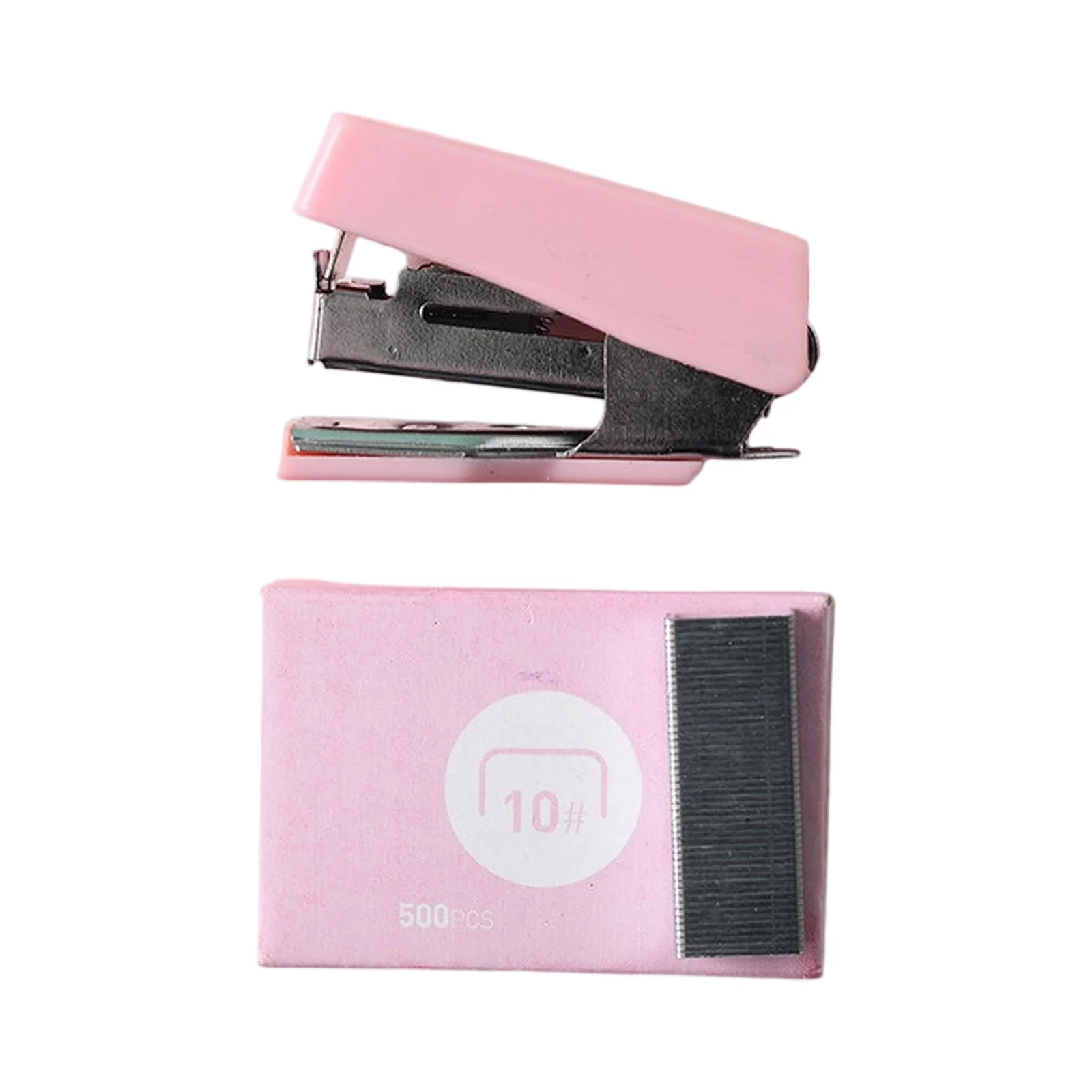 Mini set di cucitrici da tavolo con 400 graffette Kit di cancelleria per ufficio portatile Materiale scolastico per la casa Strumento compatto per la chiusura della carta