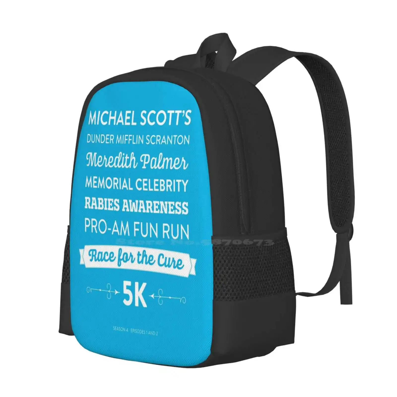 The Office - Rabies Awareness Fun Run Hot Sale Backpack Fashion Bags The Office Jim Halpert Michael Dwight Schrute Quote Tv Show