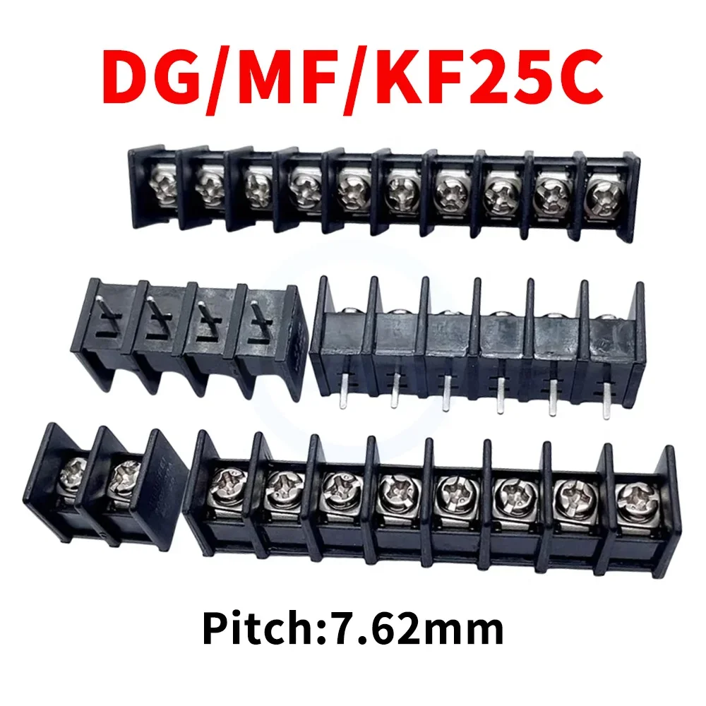 (5/10 PCS) KF25C 7.62mm fence type Terminal Black PCB DG MF KF EX 25C 7.62 middle pin connector 2 ~ 12 pin