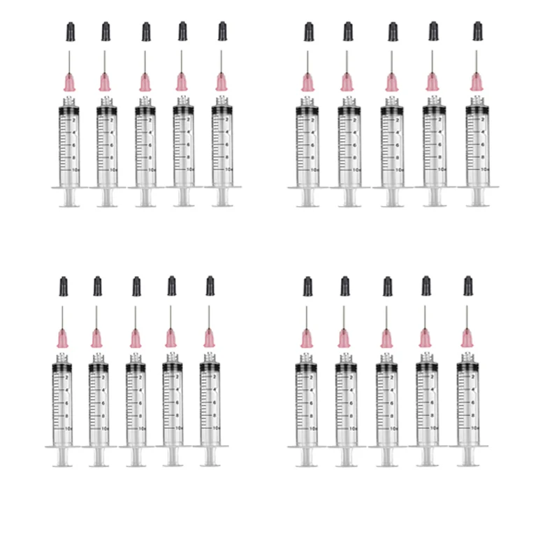 20GA Syringe Set Blunt Needle Cap Luer Anti-Slip Syringe Applicator Fill Multi-Function Measuring Tool  3-100ml
