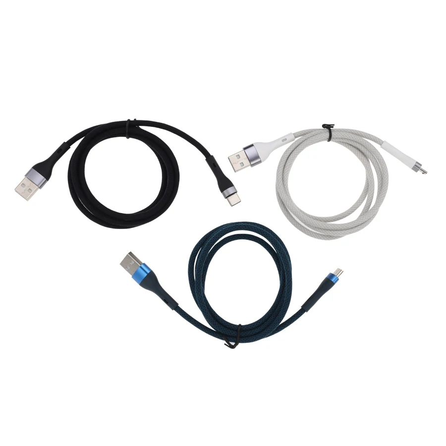 

100pcs 1M Type C Cable Micro USB Cables 3A Fast Charging Data Cord Phone Charge Wire For iPhone Huawei Xiaomi Redmi Samsung
