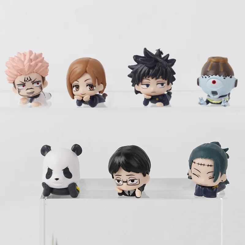 1 Uds. Estilo aleatorio Anime Jujutsu Kaisen Fushiguro Megumi Geto Suguru versión Q kawaii Mini figura de acción juguetes en miniatura de PVC regalos
