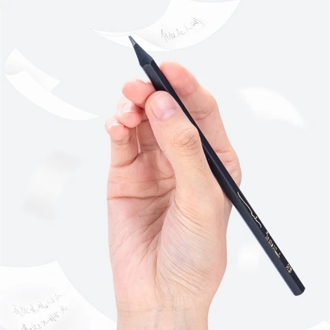 Набор из 10 чёрных деревянных графитовых карандашей HB 2B, офисные карандаши для письма, подарочные канцелярские принадлежности рекламная продукция купить - №3