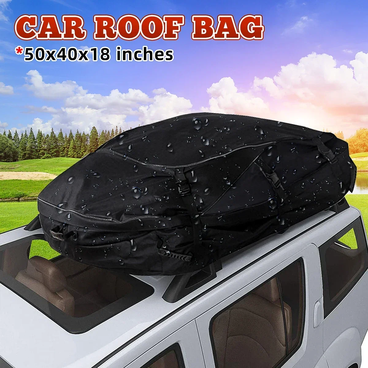 130x100x45cm Car Top Roof Rear Trunk SUV Cargo Luggage Baggage Bag Waterproof Rooftop Luggage Black Storage Travel Body Kit