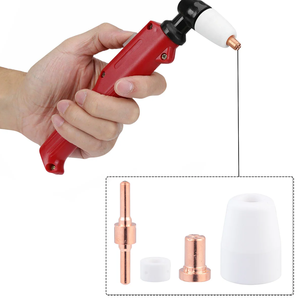 

65 Pcs Plasma Cutting Accessories Electrode Nozzle Consumable Protective Cap Shunt