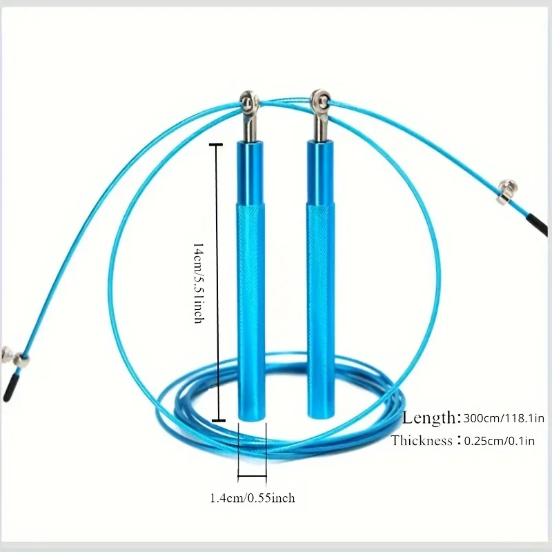 Aluminum Swivel Ball Bearing Jump Rope  118.11 inch Steel Coated Rope for Super Fast Rotation Speeds - Suitable for Indoor  Use