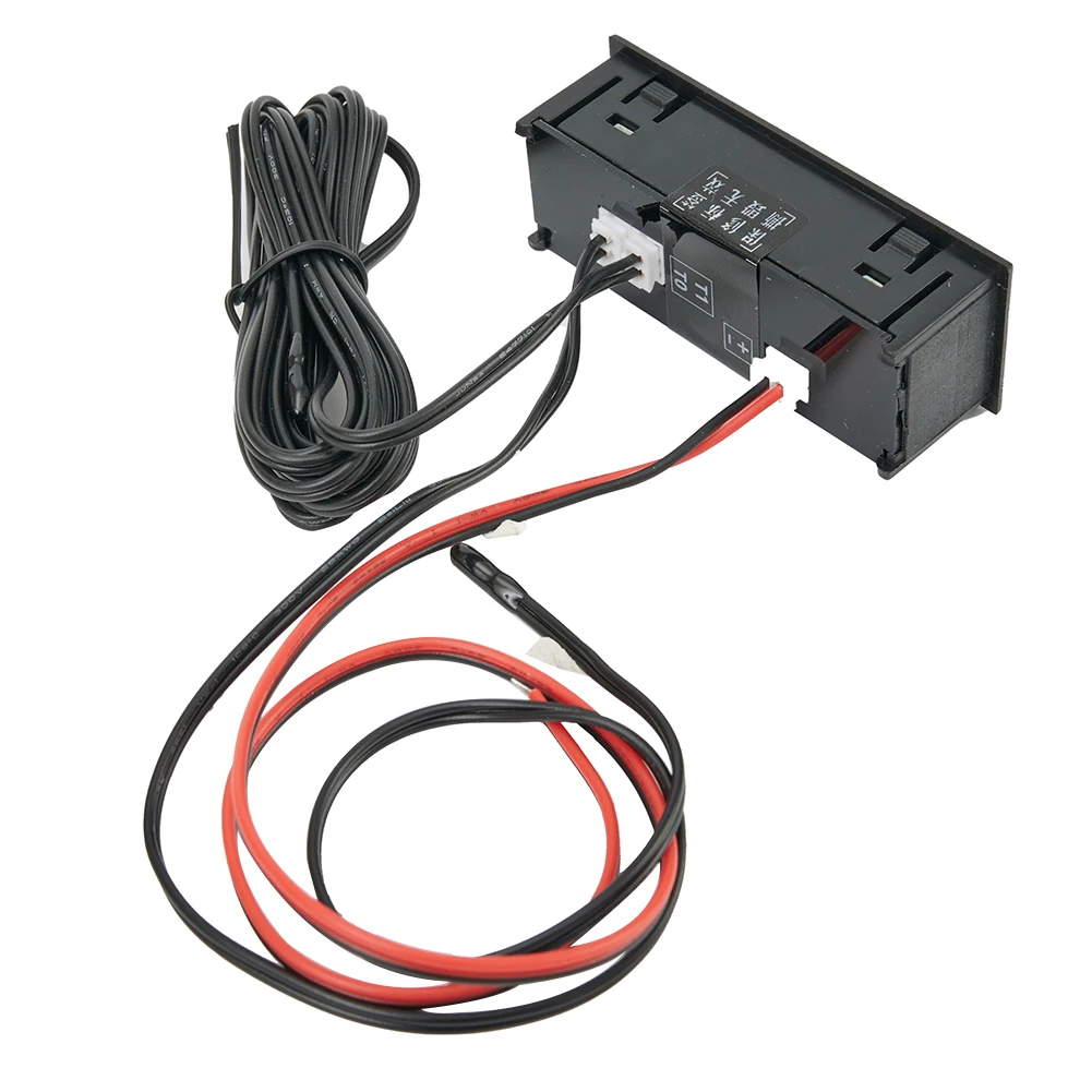 12V 3w1 zestaw samochodowy termometr z woltomierzem z zegarem cyfrowy wyświetlacz LED 3 w 1 woltomierz części wewnętrzne