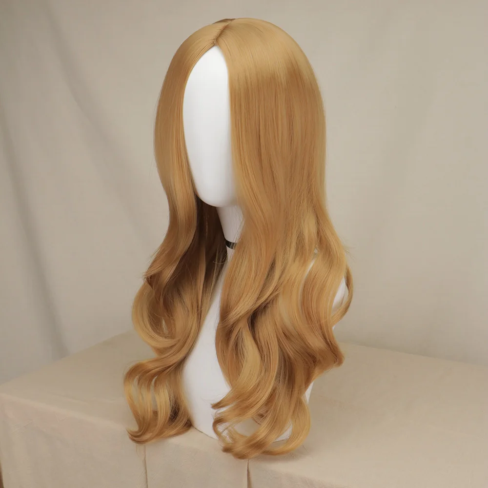 Long Blonde Curly Jane Cosplay Wigs Halloween Megan Cosplay Horror Movie Party Wig for Woman