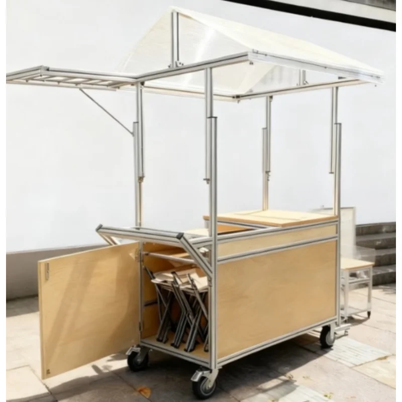 custom.Food Cart Mobile Kiosk With Basic Kitchen Hot Dog Coffee Snack