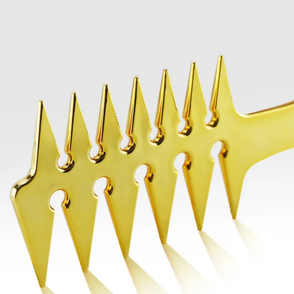 

2pcs Oil Hair Styling Comb Retro Wide Tooth Gold Plated Durable Plastic Combs For Daily Care Professional Hairdressing Men