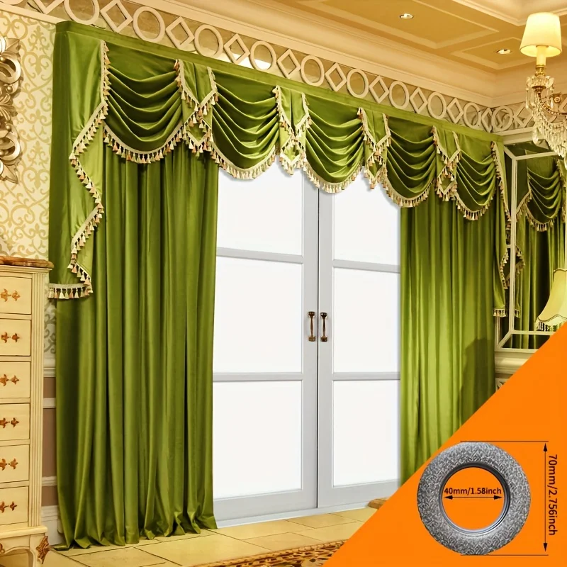 

2 шт., европейские легкие роскошные занавески для гостиной, роскошные однотонные утолщенные байковые готовые продукты, без валенты