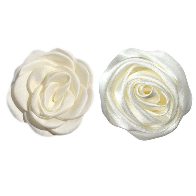 Y166 Korean Elegant Milk White Floral Hair Clip Artificial Camellia Rose Flower Hairpins Wedding Bridal Corsage