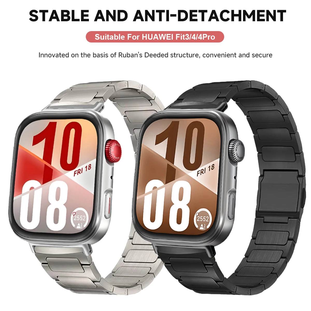 チタンストラップ Huawei Watch Fit 3/4 用調節可能なブレスレットリストバンド Huawei Watch Fit4 Pro 用ステンレススチールベルトアクセサリー