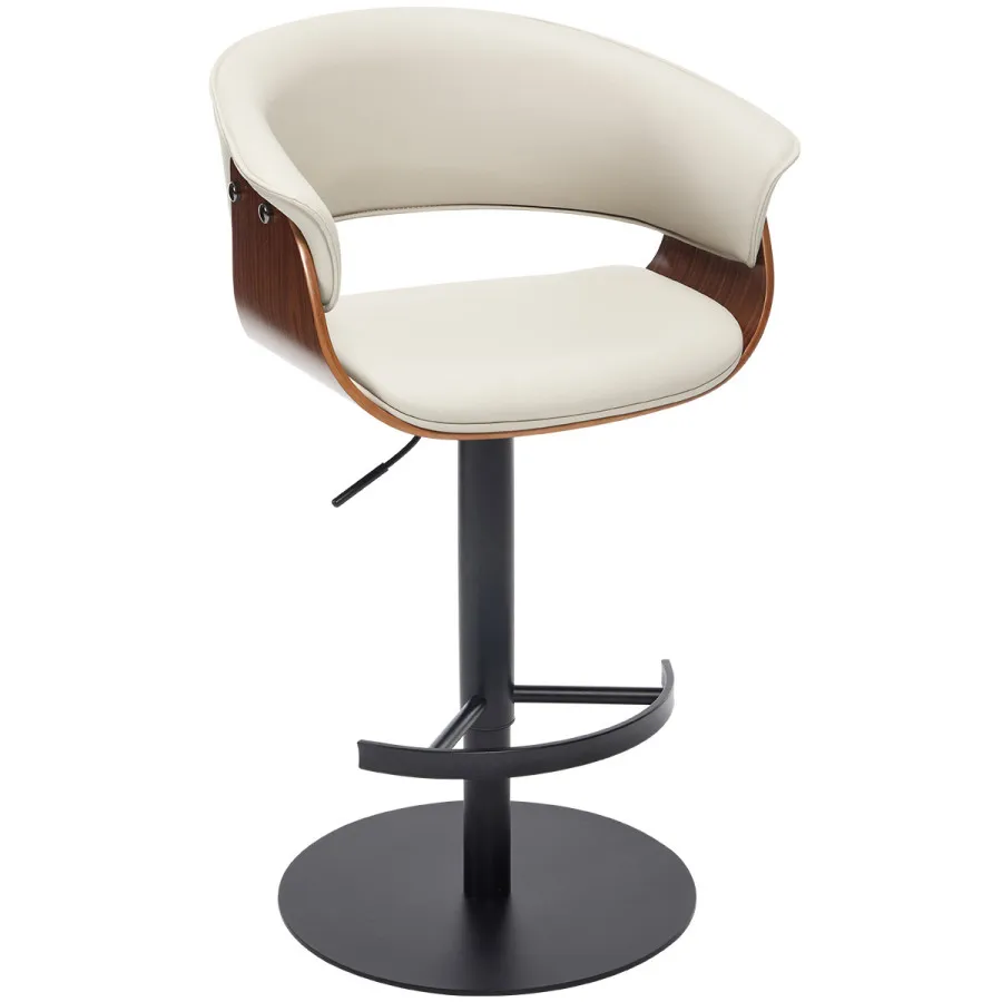 Faux Leather Wooden Adjustable Bar Stools 360 Degree Swivel Bar Chair with Backs Grey Bar Height Counter Height Barstools for H