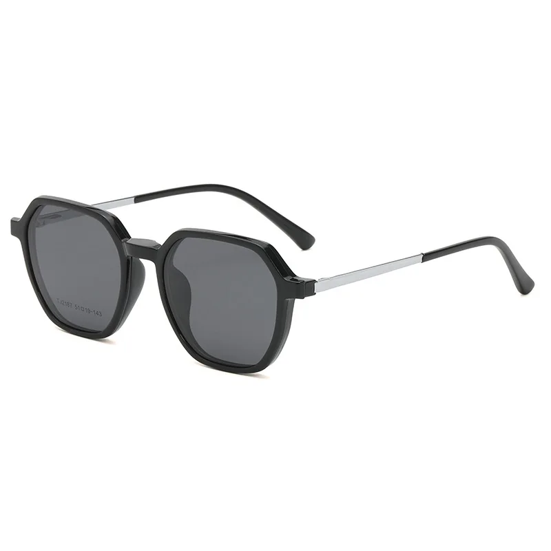 Gafas de sol polarizadas magnéticas para hombre y mujer, anteojos de moda Retro, montura graduada óptica UV400, TJ2187