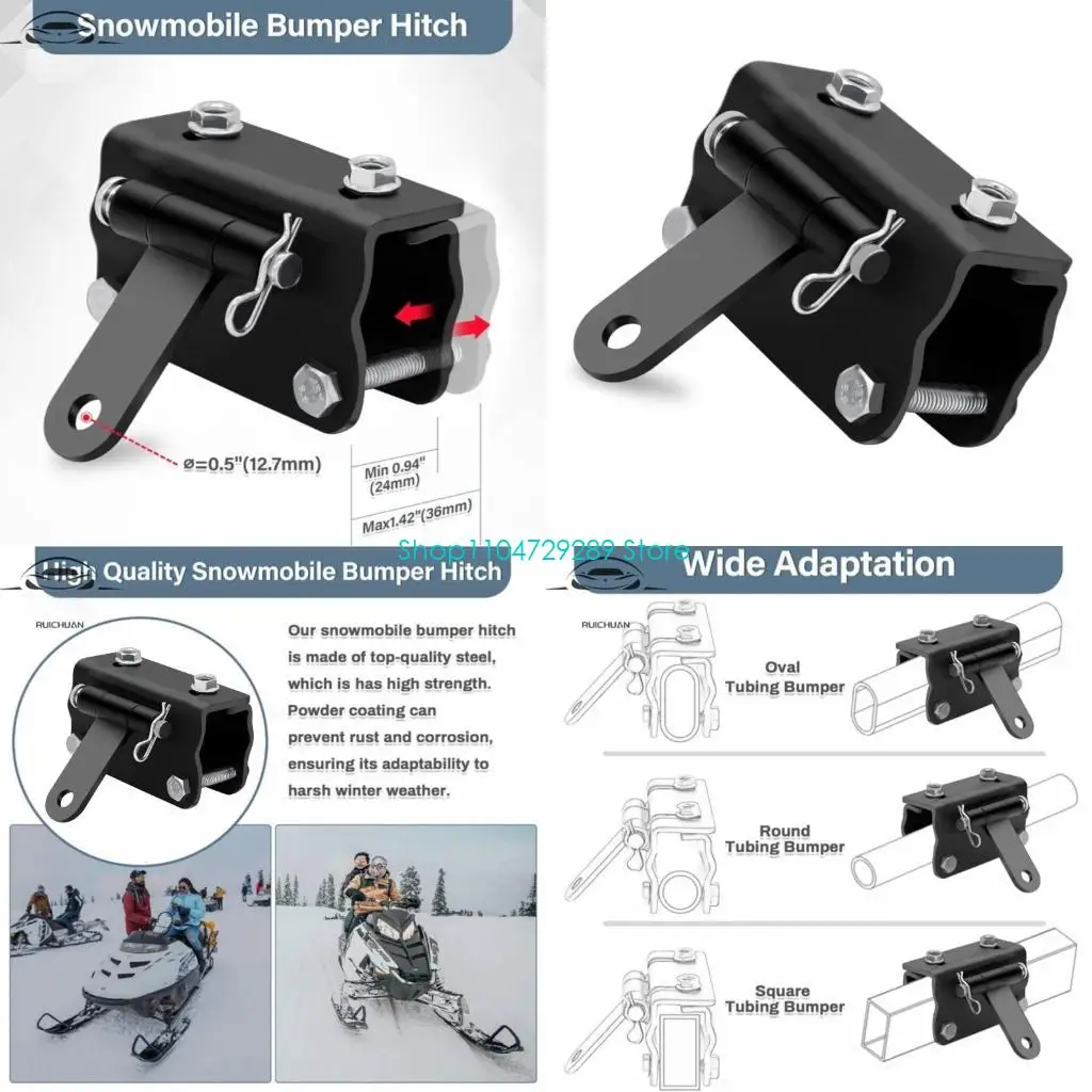 

D8KE Snowmobile Sled Towing Hitch Heavy Duty Snowmobile Hitch for Secure Attachment