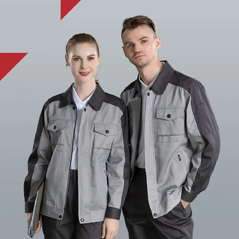 Werkkleding Set Fabriek Workshop Werken Uniformen Duurzaam Slijtvast Mechanische Werknemer Overall Contrast Kleur Workwear4X