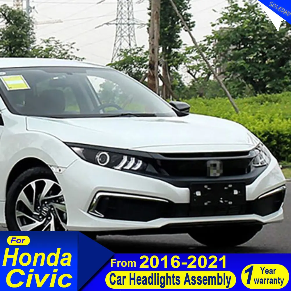 

Car Styling headlights for Honda Civic Headlights 2016-2021 LED Headlight DRL Hid Head Lamp Angel Eye Bi Xenon Beam Accessories