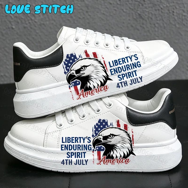 Man Woman Teenager Casual Shoes American Independence Day Patriotic Wear Resistant Comfortable Popular Durable Hiking Boots
