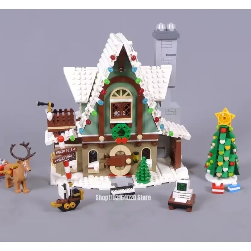 242 pezzi Elf Club House Building Blocks Fit 10275 mattoni Winter Village Toys for kids