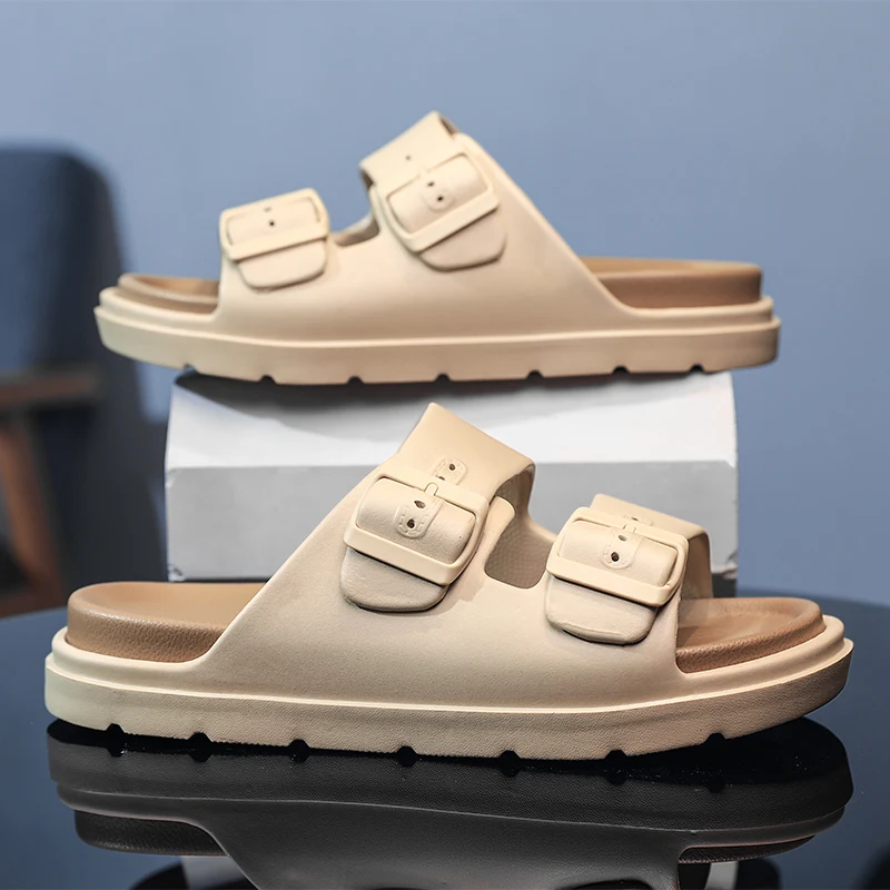 Men Rubber Slippers Slides Summer Casual Beach Shoes Outdoor Slide Slipper Slip On Sandals Hot Sale