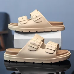 Men Rubber Slippers Slides Summer Casual Beach Shoes Outdoor Slide Slipper Slip On Sandals Hot Sale
