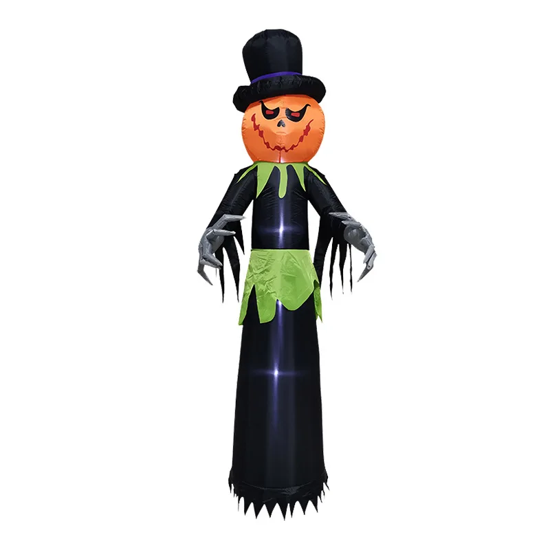 

Halloween inflatable witch air model pumpkin head witch ghost festival garden decoration luminous ornament