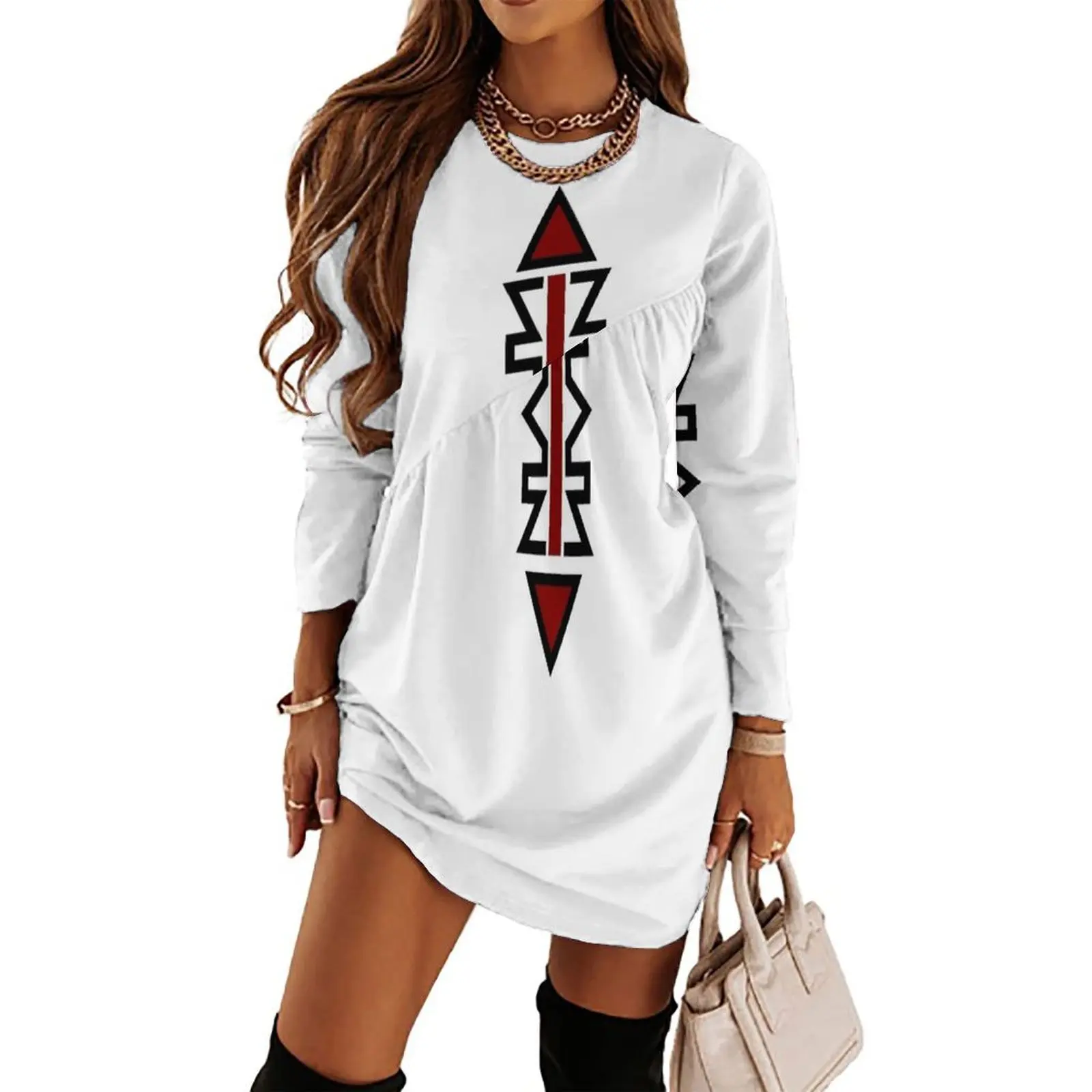 

Ethnic patterns Long Sleeved Dress Long dresses Women long dress