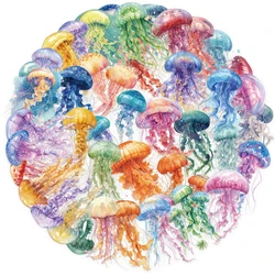 50pcs Colorful Jellyfish Waterproof PET Stickers for DIY Guitar Helmet Skateboard Luggage Water Cup Phone Case Gift Collection