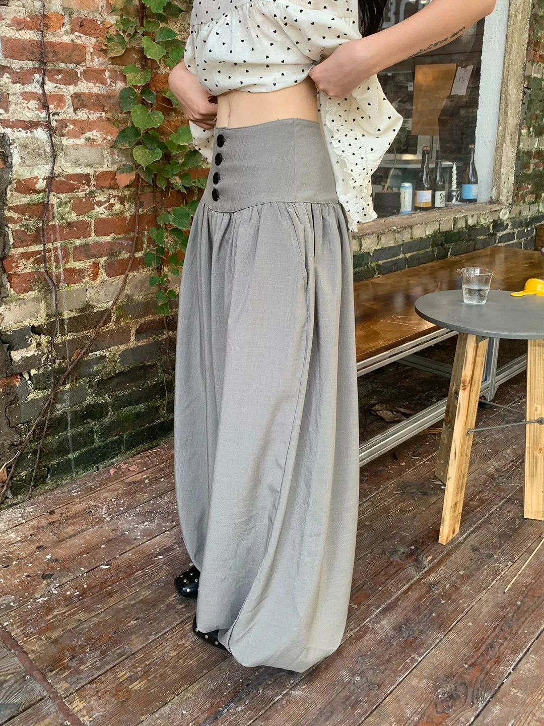 Women Grey Gothic Oversize Parachute Pants Harajuku Emo Dance Pants 2000s Y2k Vintage Baggy Sports Trousers Autumn