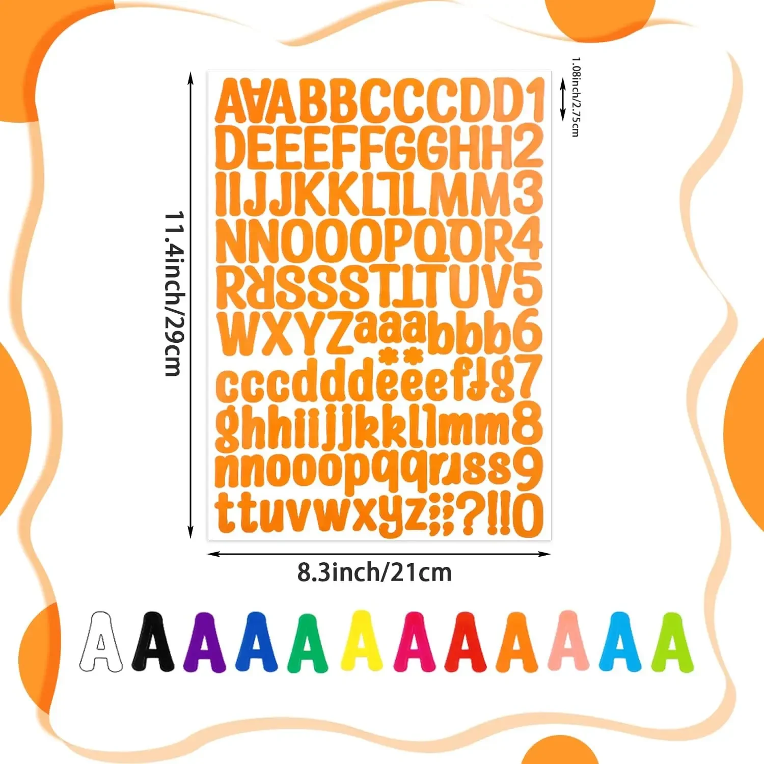 1512 Letter Stickers 12 Sheets Alphabet Number Stickers 1 Inch Self-Adhesive Stickers Decals for Cup Mailbox Scrapbooking Decor