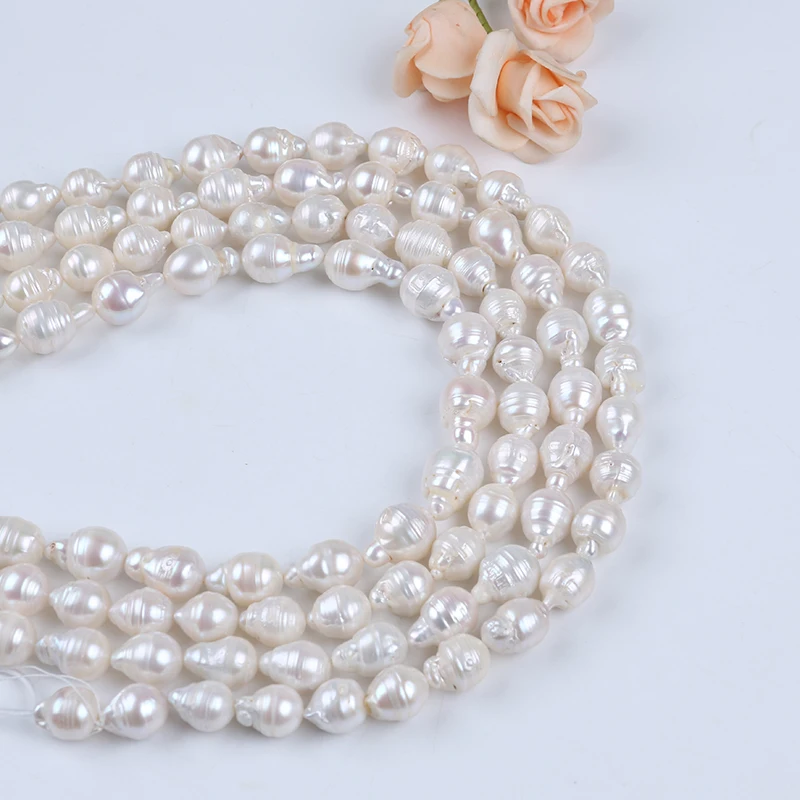 

Wholesale 11-14mm white baroque natural freshwater pearl strand for Jewelry Making