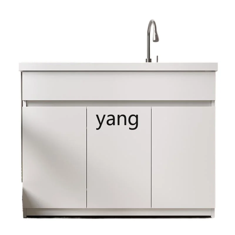 LH honeycomb aluminum balcony laundry cabinet combined wash basin integrated basin laundry pool table