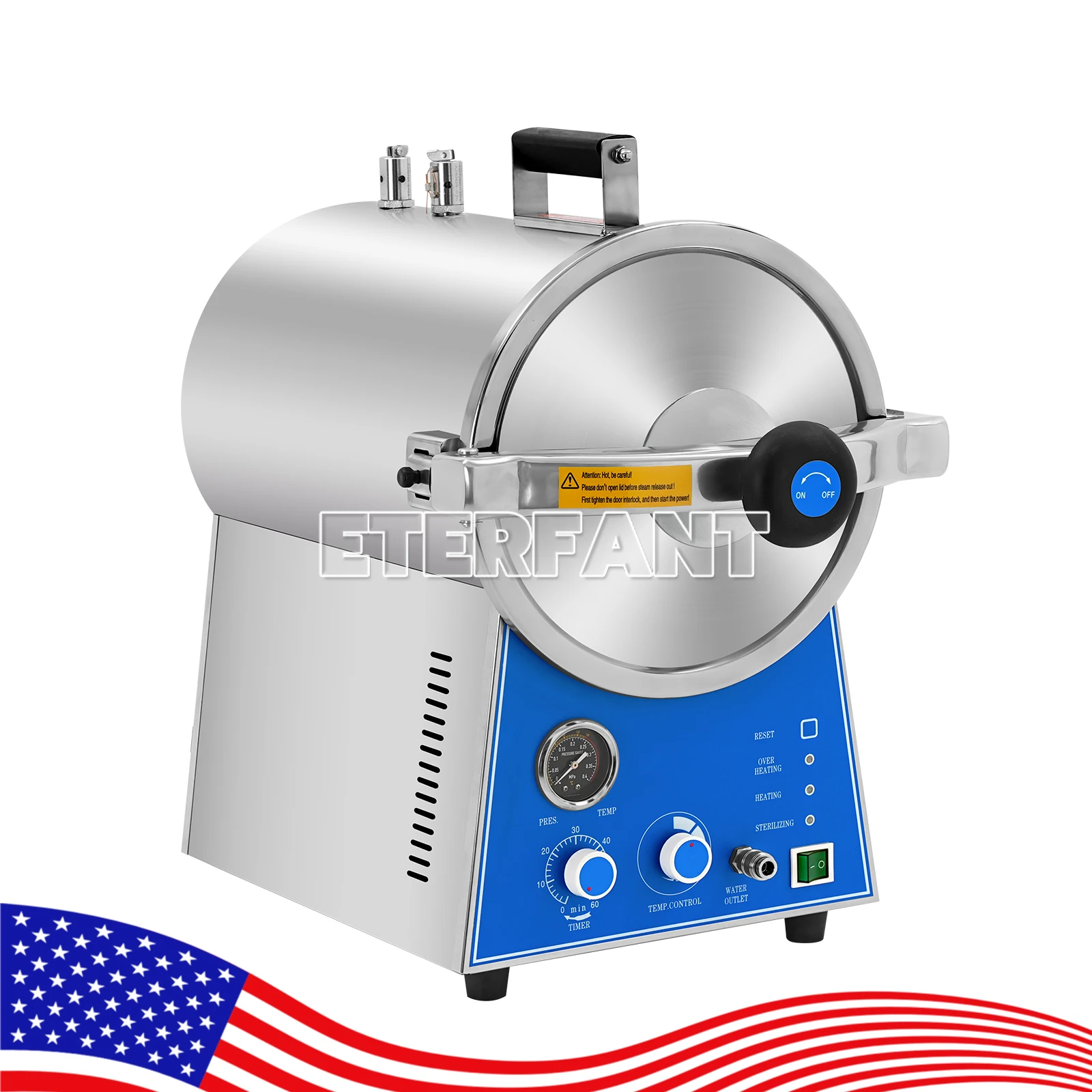 

ETERFANT 24L Tabletop Medical Steam Sterilizer Dental Autoclave Sterilizer TM-T24J With 3 Stainless Steel Sterilizing Plates