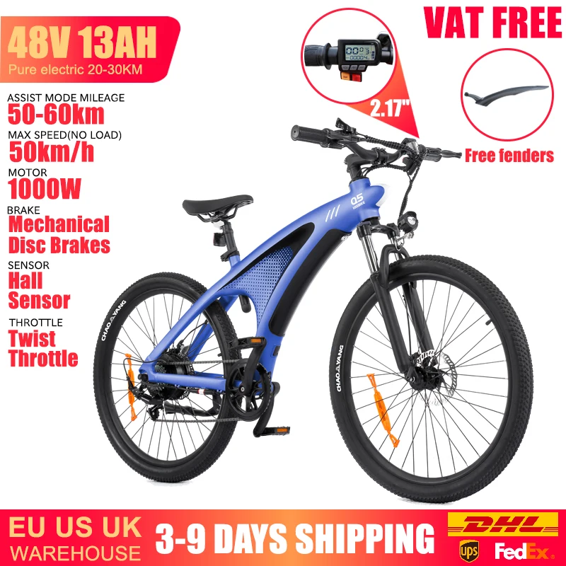 HUANCI Q5 2000W Electric Dirt Bike Off-Road Electric Bike 48V 20AH Electric Bicycle 60km/h 27.5*2.25" Ebike Adults Mountain Bike image 2