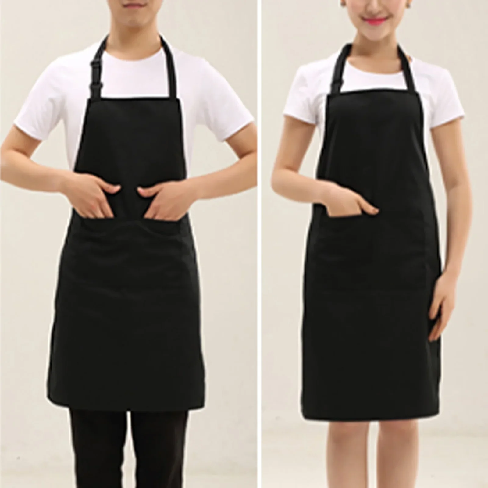 

Unisex Black Coffee Shop Working Apron Practical Restaurant Waiter Work Apron For Service Kitchen